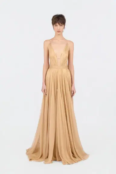 Roberto Cavalli Gold Silk Maxi Dress | Thumbnail 2 Roberto Cavalli Gold Silk Maxi Dress | Thumbnail 2