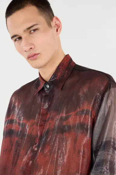 Roberto Cavalli Mottled Effect Silk-Blend Shirt | Thumbnail 5