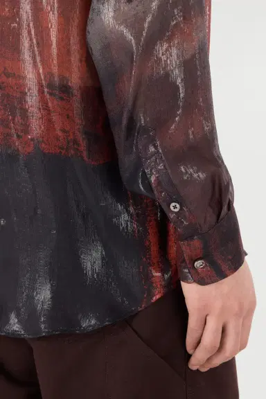 Roberto Cavalli Mottled Effect Silk-Blend Shirt | Thumbnail 6