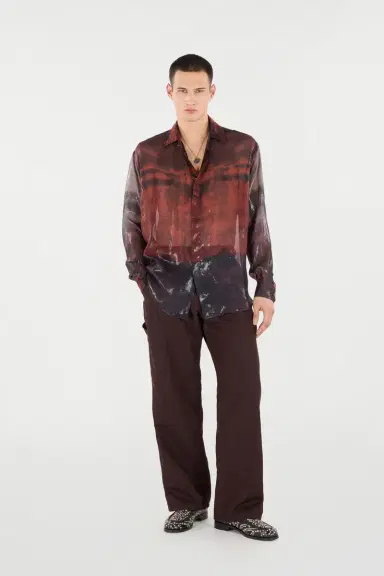 Roberto Cavalli Mottled Effect Silk-Blend Shirt | Thumbnail 7