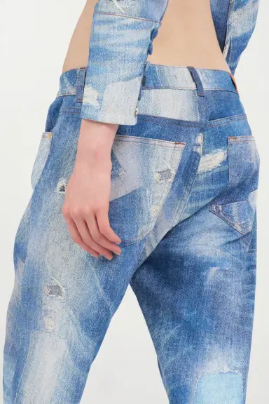 Roberto Cavalli Denim Patchwork-Effect Corset with Lacing | Thumbnail 6