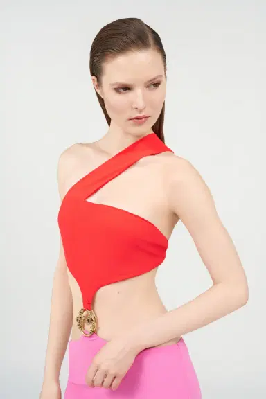 Roberto Cavalli Long Asymmetric Dress with Jewel Detail | Thumbnail 5 Roberto Cavalli Long Asymmetric Dress with Jewel Detail | Thumbnail 5