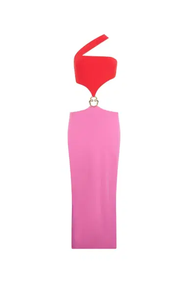 Roberto Cavalli Long Asymmetric Dress with Jewel Detail | Thumbnail 1 Roberto Cavalli Long Asymmetric Dress with Jewel Detail | Thumbnail 1