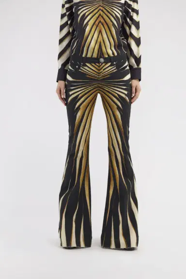 Roberto Cavalli Flared jeans with Ray of Gold print | Thumbnail 2