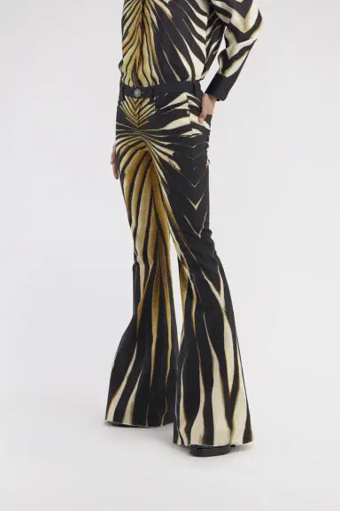 Roberto Cavalli Flared jeans with Ray of Gold print | Thumbnail 4