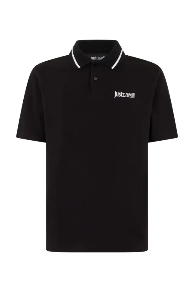 Roberto Cavalli Black Polo with Logo