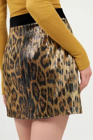 Roberto Cavalli Leopard-Print Sequin Mini Skirt | Thumbnail 6