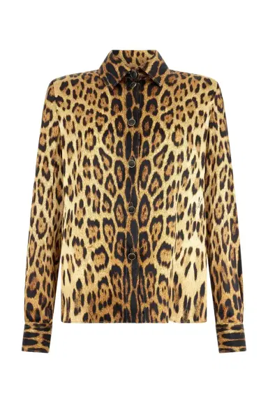 Roberto Cavalli Silk Shirt With Jaguar Skin Print | Thumbnail 1