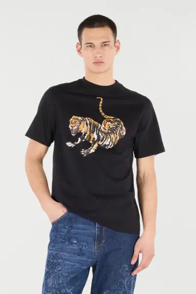 Roberto Cavalli Cotton T-Shirt With Tiger | Thumbnail 2