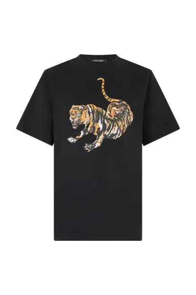 Roberto Cavalli Cotton T-Shirt With Tiger | Thumbnail 1