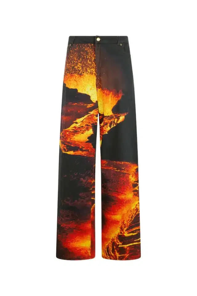 Roberto Cavalli Stretch Denim Jeans With Lava Print