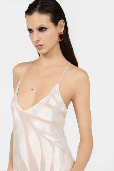 Roberto Cavalli Slip Dress With Ray Devoré Print | Thumbnail 4 Roberto Cavalli Slip Dress With Ray Devoré Print | Thumbnail 4