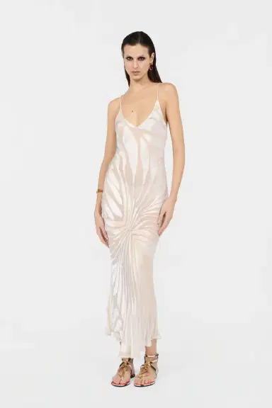 Roberto Cavalli Slip Dress With Ray Devoré Print | Thumbnail 6 Roberto Cavalli Slip Dress With Ray Devoré Print | Thumbnail 6