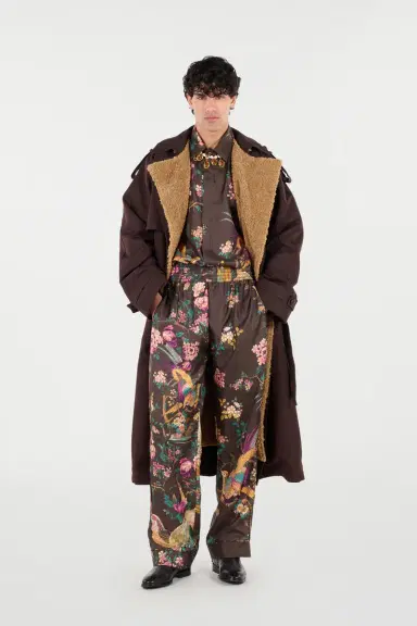 Roberto Cavalli Silk Shirt With Oriental Bird Print | Thumbnail 7