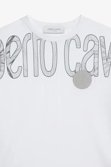 Roberto Cavalli Logo Print Cotton T-shirt | Thumbnail 4 Roberto Cavalli Logo Print Cotton T-shirt | Thumbnail 4