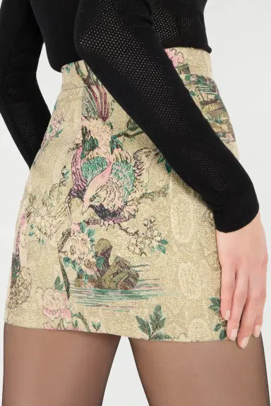 Roberto Cavalli Miniskirt With Oriental Bird Print | Thumbnail 6 Roberto Cavalli Miniskirt With Oriental Bird Print | Thumbnail 6