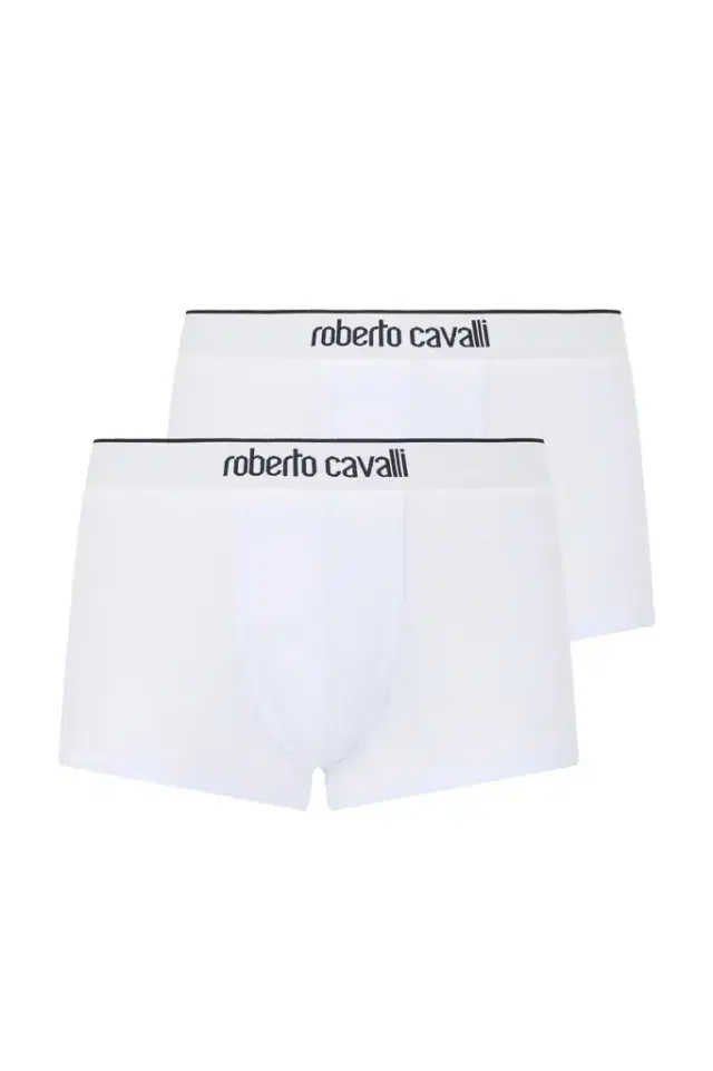 Roberto Cavalli White Cotton Boxers Bi-Pack
