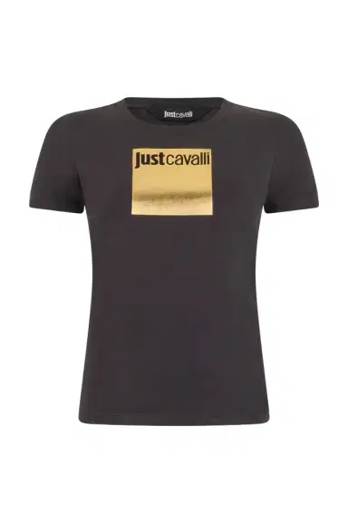 Roberto Cavalli Black T-shirt with Logo | Thumbnail 1