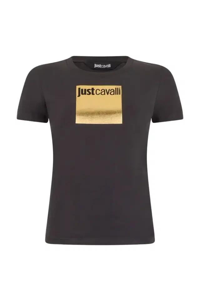 Roberto Cavalli Black T-shirt with Logo