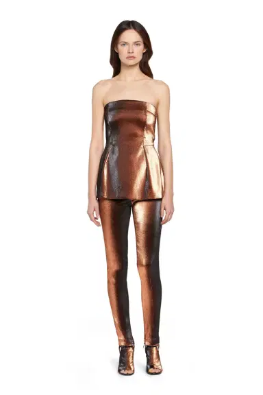 Roberto Cavalli Metallic stretch lurex solid trousers | Thumbnail 4