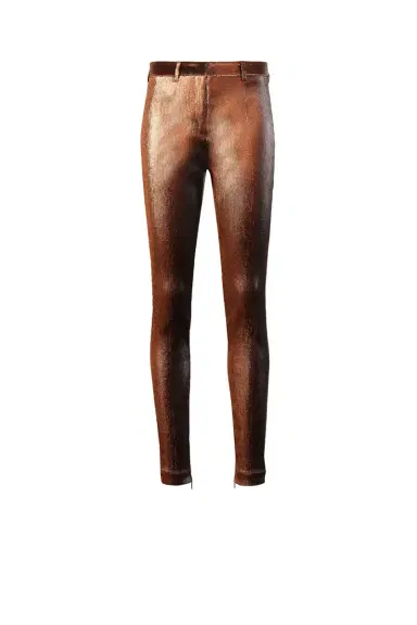 Roberto Cavalli Metallic stretch lurex solid trousers | Thumbnail 1
