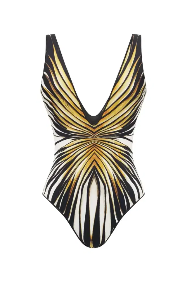 Ray Of Gold Print Swimsuit One-Piece