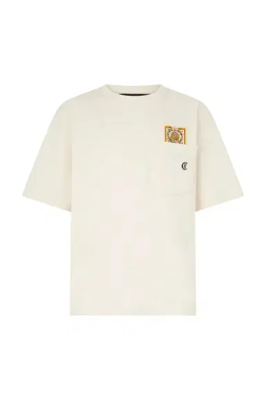 Roberto Cavalli Ivory T-Shirt With Embroidered Persian Tarot Detail | Thumbnail 1 Roberto Cavalli Ivory T-Shirt With Embroidered Persian Tarot Detail | Thumbnail 1