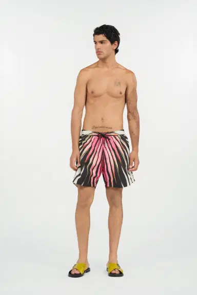 Roberto Cavalli Ray Of Gold Print Nylon Sea Shorts | Thumbnail 7 Roberto Cavalli Ray Of Gold Print Nylon Sea Shorts | Thumbnail 7