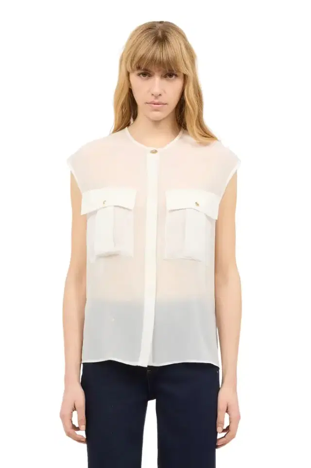 Roberto Cavalli See-Through Sleeveless Top
