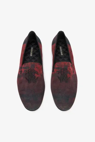 Roberto Cavalli Oriental Red Slipper with Mirror Snake Monogram | Thumbnail 6