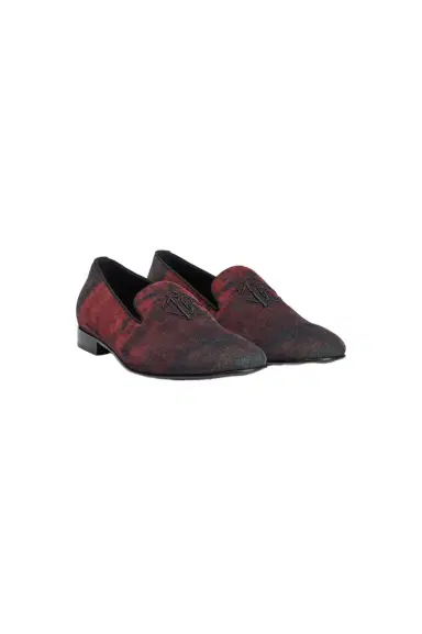 Roberto Cavalli Oriental Red Slipper with Mirror Snake Monogram | Thumbnail 1