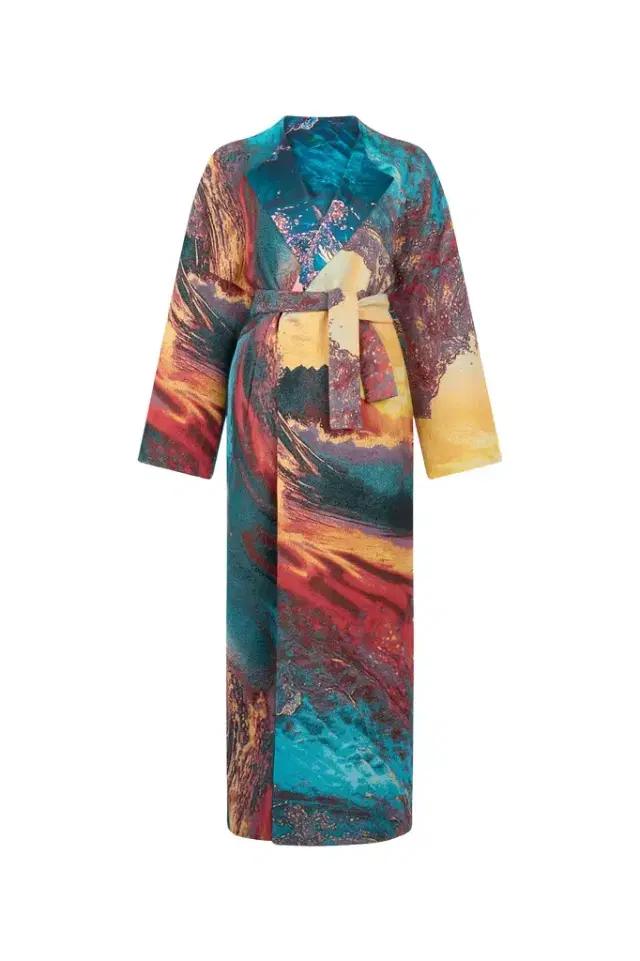 Roberto Cavalli Itaca Print Coat with belt
