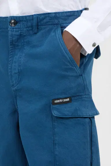 Roberto Cavalli Blue Cargo Bermuda Shorts | Thumbnail 4 Roberto Cavalli Blue Cargo Bermuda Shorts | Thumbnail 4
