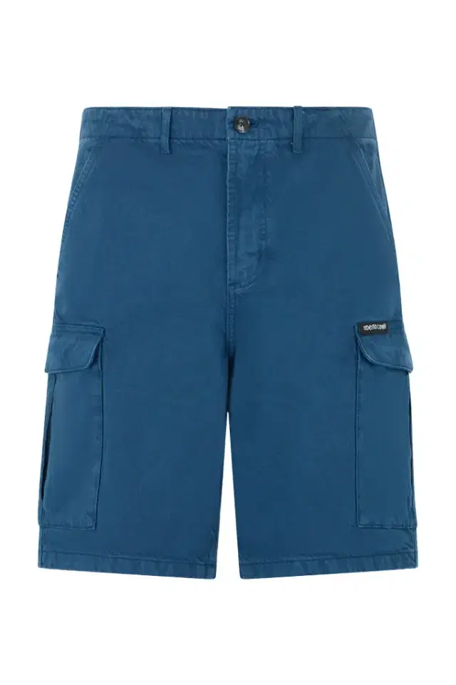 Roberto Cavalli Blue Cargo Bermuda Shorts