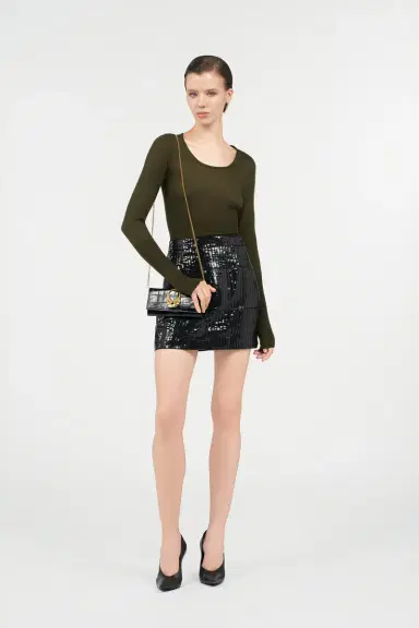 Roberto Cavalli Green Long Sleeve Knit Top | Thumbnail 7 Roberto Cavalli Green Long Sleeve Knit Top | Thumbnail 7