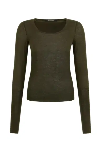 Roberto Cavalli Green Long Sleeve Knit Top | Thumbnail 1 Roberto Cavalli Green Long Sleeve Knit Top | Thumbnail 1