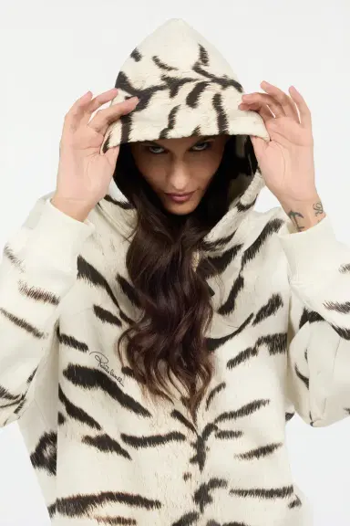 Roberto Cavalli Woman Sweatshirt With White Tigresse OGAT X Roberto Cavalli Print | Thumbnail 4