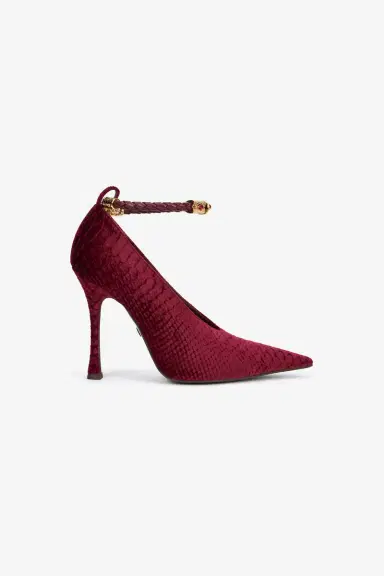 Roberto Cavalli Burgundy Pumps With Strap | Thumbnail 2 Roberto Cavalli Burgundy Pumps With Strap | Thumbnail 2