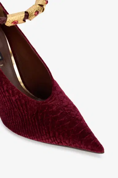 Roberto Cavalli Burgundy Pumps With Strap | Thumbnail 4 Roberto Cavalli Burgundy Pumps With Strap | Thumbnail 4