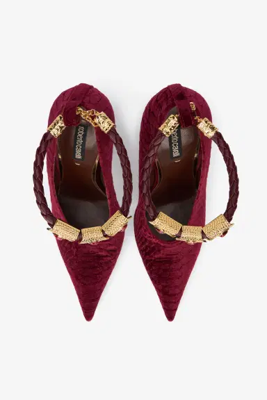 Roberto Cavalli Burgundy Pumps With Strap | Thumbnail 5 Roberto Cavalli Burgundy Pumps With Strap | Thumbnail 5