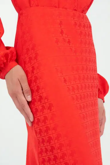 Roberto Cavalli Long Skirt with Jacquard Monogram Print | Thumbnail 5