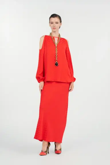 Roberto Cavalli Long Skirt with Jacquard Monogram Print | Thumbnail 7