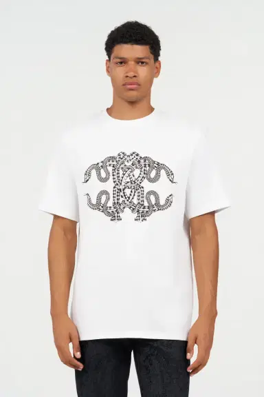 Roberto Cavalli Snake-Print Cotton T-shirt | Thumbnail 2 Roberto Cavalli Snake-Print Cotton T-shirt | Thumbnail 2