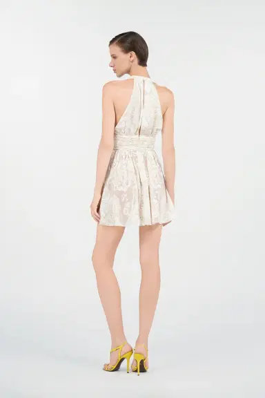 Roberto Cavalli White Mini Dress with Ornamental Motif | Thumbnail 3 Roberto Cavalli White Mini Dress with Ornamental Motif | Thumbnail 3