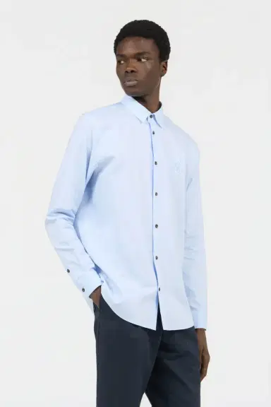 Roberto Cavalli Light Blue Shirt with Monogram RC Embroidery | Thumbnail 2 Roberto Cavalli Light Blue Shirt with Monogram RC Embroidery | Thumbnail 2