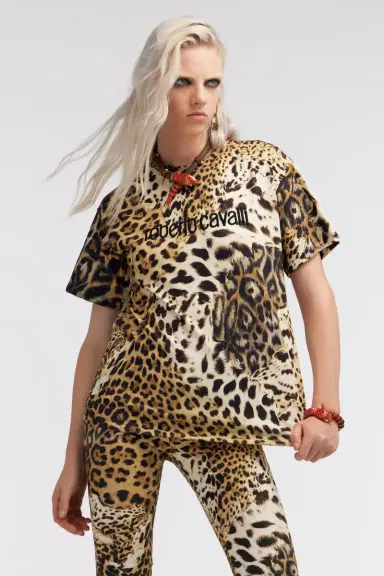 Roberto Cavalli T-shirt with Jaguar Skin print | Thumbnail 4