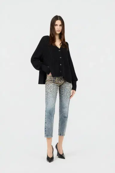 Roberto Cavalli Black Cable-Knit Cardigan | Thumbnail 6