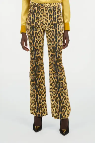 Roberto Cavalli Denim Jeans With Jaguar Skin Print | Thumbnail 2