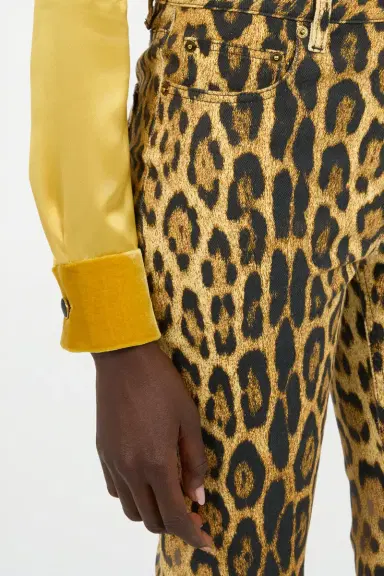 Roberto Cavalli Denim Jeans With Jaguar Skin Print | Thumbnail 5