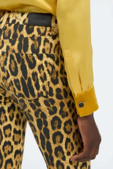 Roberto Cavalli Denim Jeans With Jaguar Skin Print | Thumbnail 6